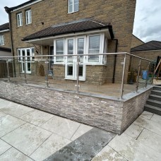 System 1 Glass Balustrade, Core Drilled Raised Patio, Rotherham System 1 Glass Balustrade, Core Drilled Raised Patio, Rotherham